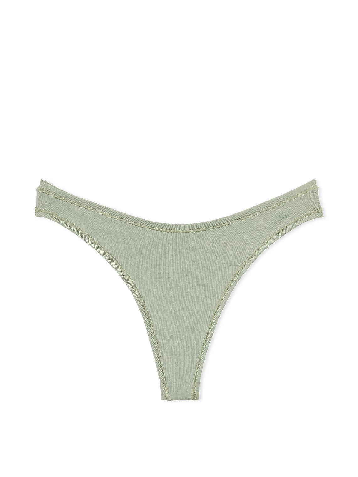 PINK - COTTON HIGH-LEG THONG PANTY - Tanga de Algodón