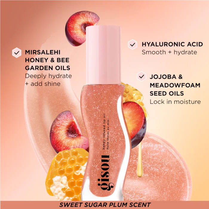 Gisou Honey Infused Hydrating Lip Oil - Glazed Plum