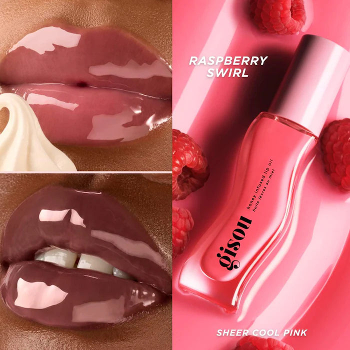 Gisou Honey Infused Hydrating Lip Oil - Raspberry Swirl